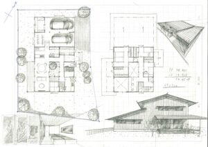 【設計2503】中庭空間と横の伸び